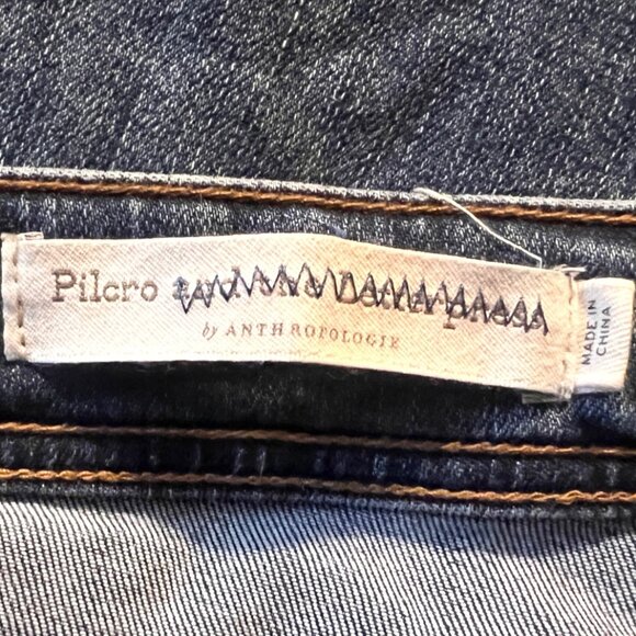 Pilcro & the Letterpress Slim Straight 32 jeans Sequins Embroidery Boho Distress - Picture 10 of 13